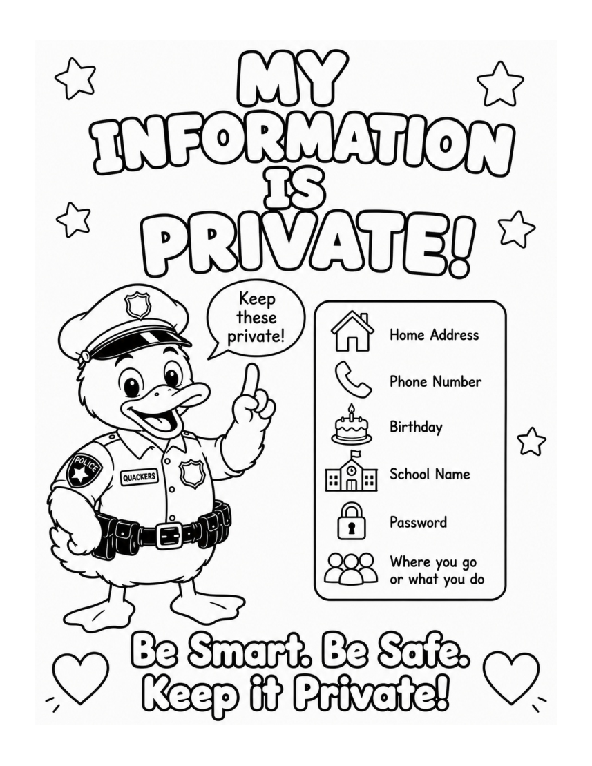 My Information Is Private — Officer Quackers, PDF page 7