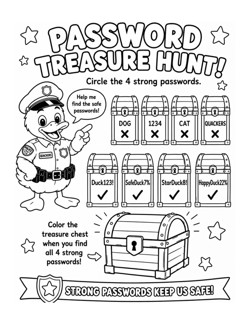 Password Treasure Hunt — Officer Quackers, PDF page 15