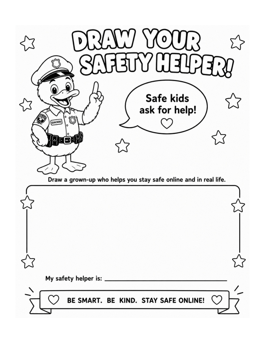 Draw Your Safety Helper — Officer Quackers, PDF page 35