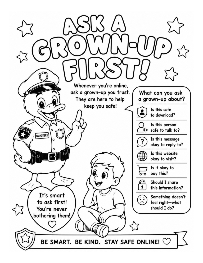 Ask a Grown-Up First — Officer Quackers, PDF page 43
